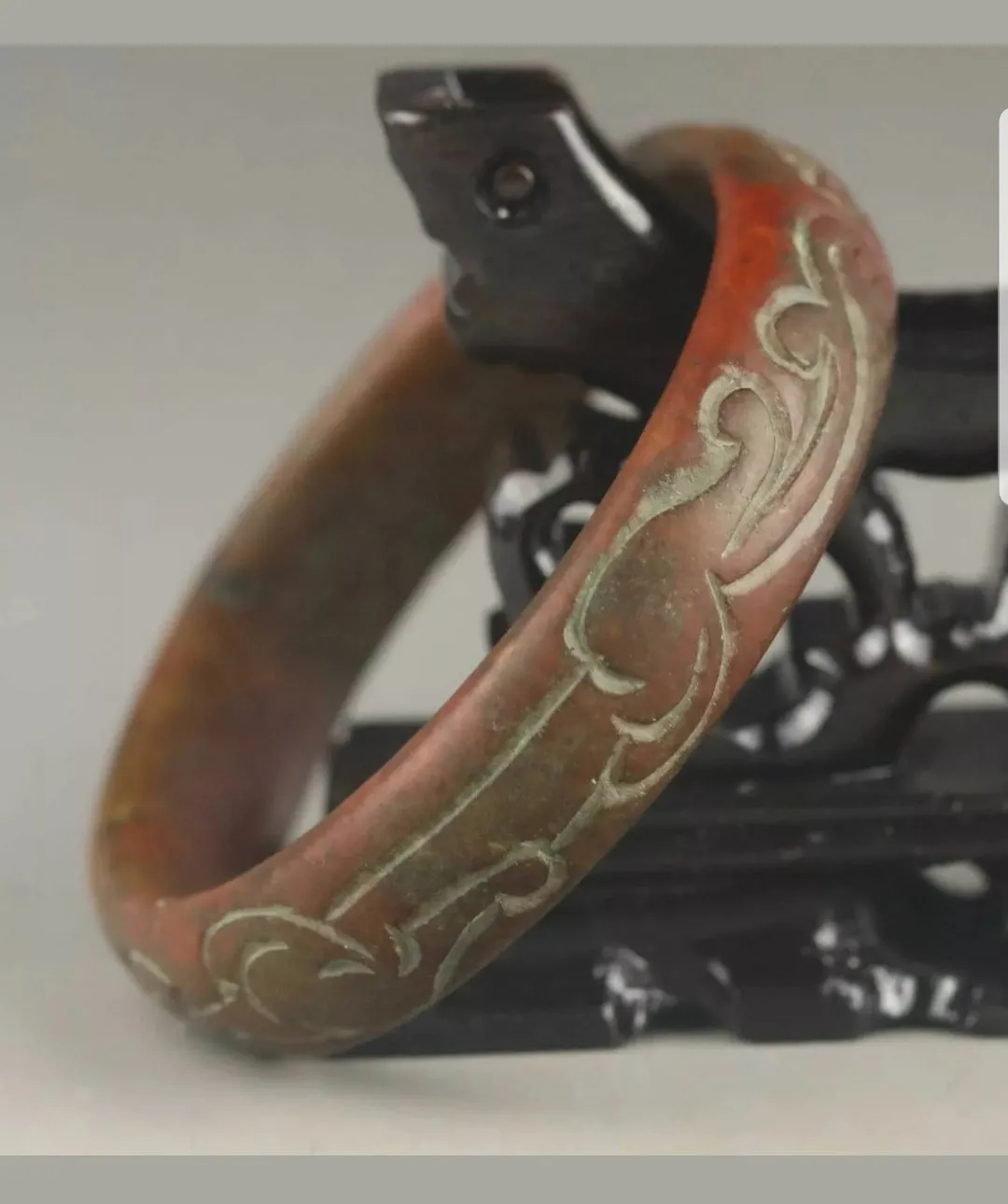 60/61/62mm Certified Natural Red Emerald A*Jade HandCarved Dragon Bangle A1940