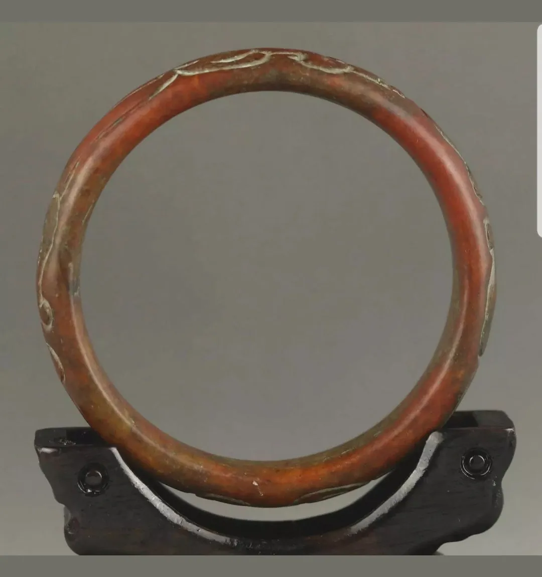 60/61/62mm Certified Natural Red Emerald A*Jade HandCarved Dragon Bangle A1940