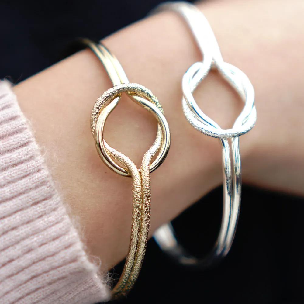 60mm Brass Adjustable Knot bracelet twist knot bracelet bridesmaid knot bracelet tie the knot bracelet custom bracelets plated silver 1pcs
