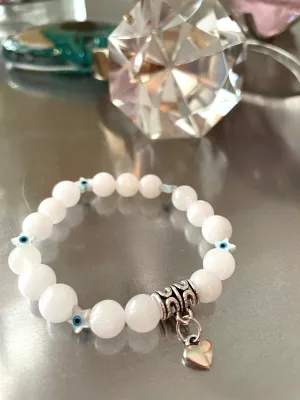 6.0" Como to Capri "Little" Kids White Jade Bracelet