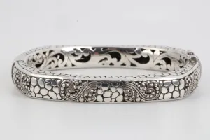 6.5" Sarda 925 Silver Square Bangle Bracelet (39.29g.)