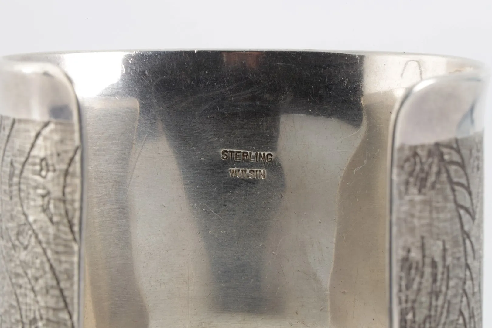 6" 925 Silver "CR" Etched Beach Scene Cuff Bracelet (76.27g.)