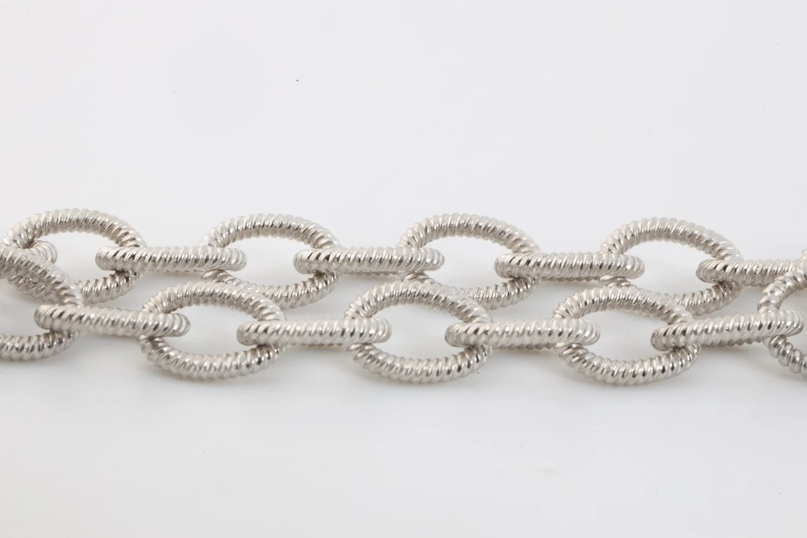 7" Judith Ripka 925 Silver 0.10tcw CZ Heart Charm Bracelet (16.24g.)