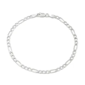 925 Sterling Silver 3.5mm Solid Figaro ITProLux Bracelet