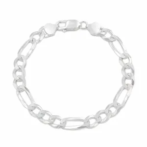 925 Sterling Silver 7.5mm Solid Figaro ITProLux Bracelet
