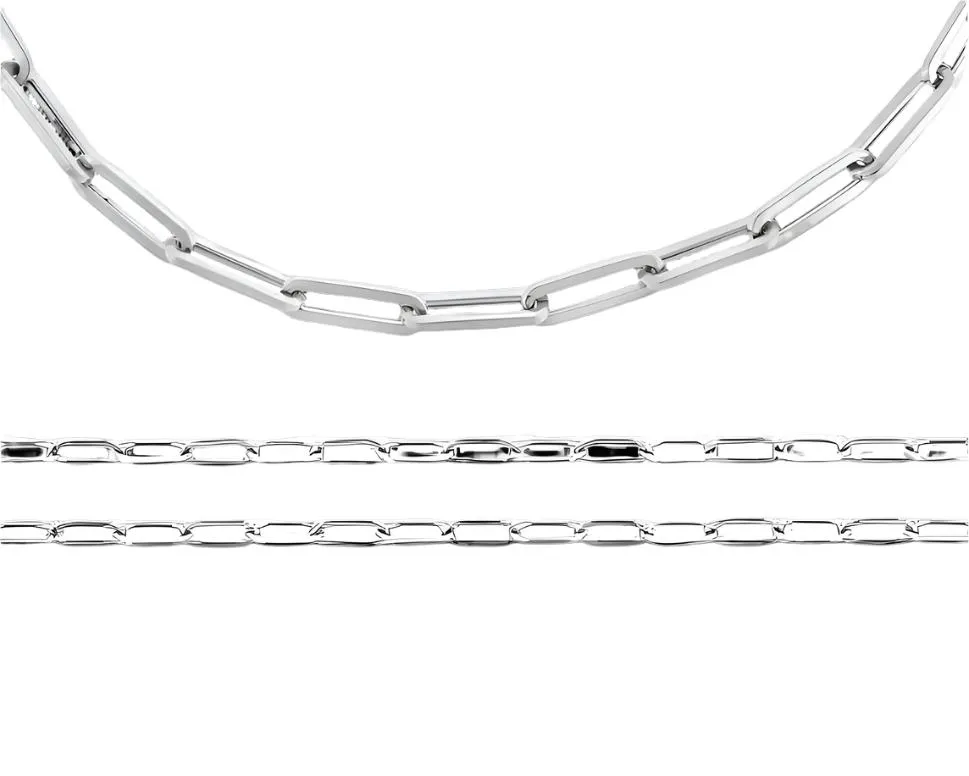925 Sterling Silver Rhodium Plated Paperclip Bracelet
