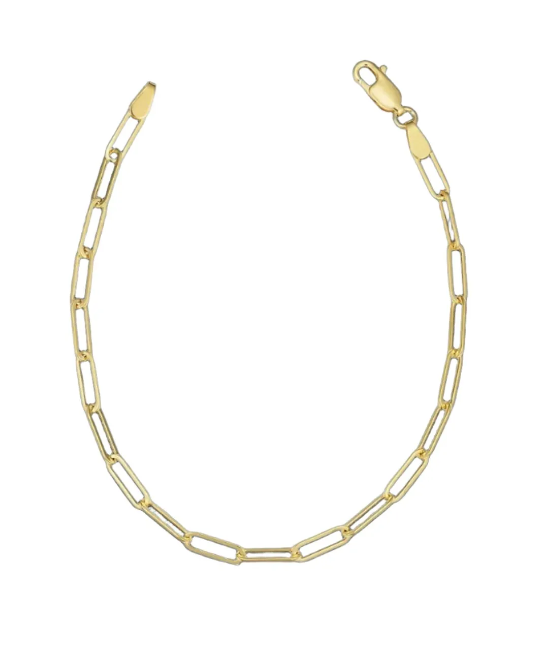 925 Sterling Silver Rhodium Plated Paperclip Bracelet