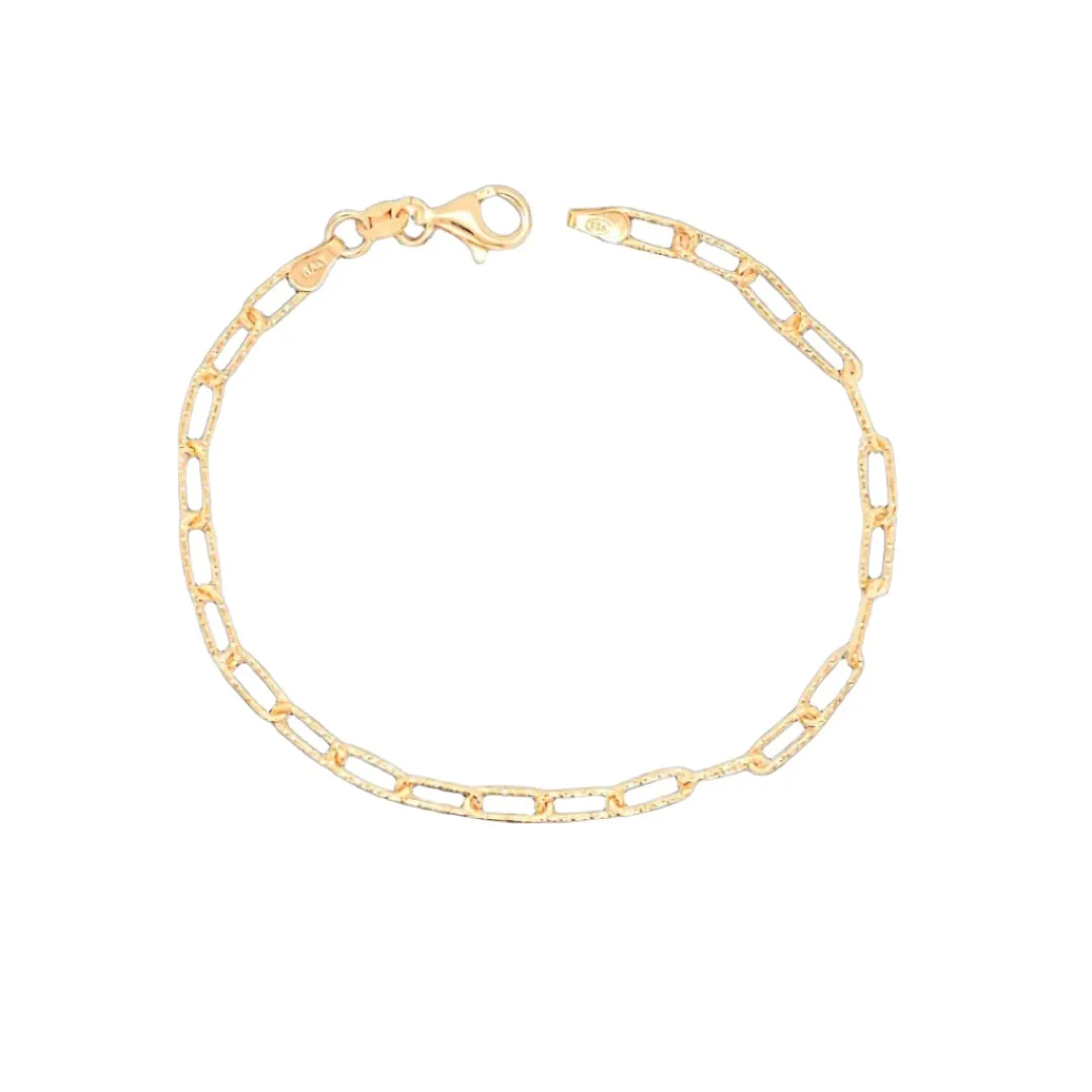 925 Sterling Silver Rhodium Plated Paperclip Bracelet