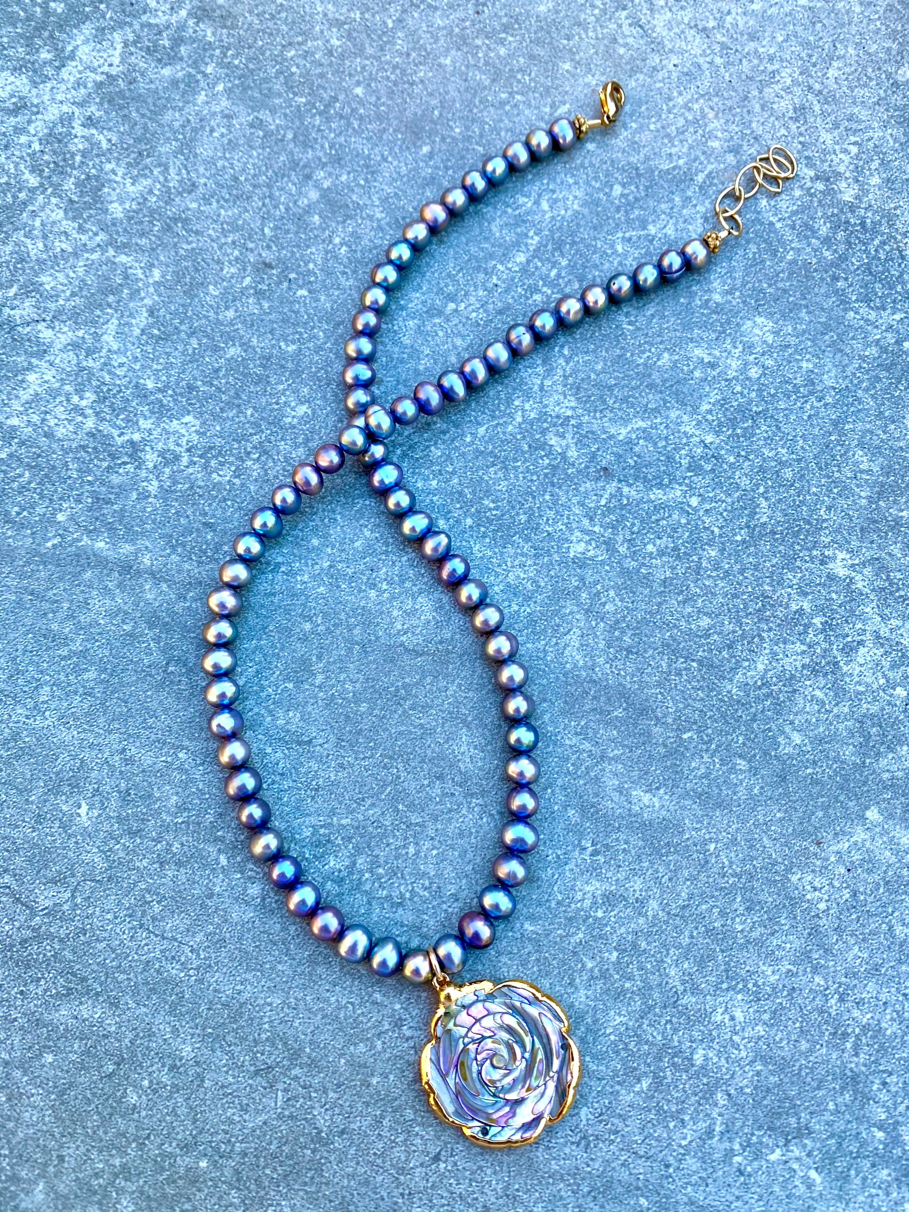 Abalone Rose Necklace