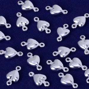 About 9.7*5.5MM tibetara® Brass heart Connector for personalization necklace bracelet earrings Jewelry Supplies plated silver 20pcs