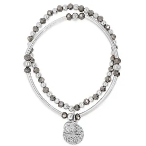 Absolute Silver & Hematite Beaded Bracelet