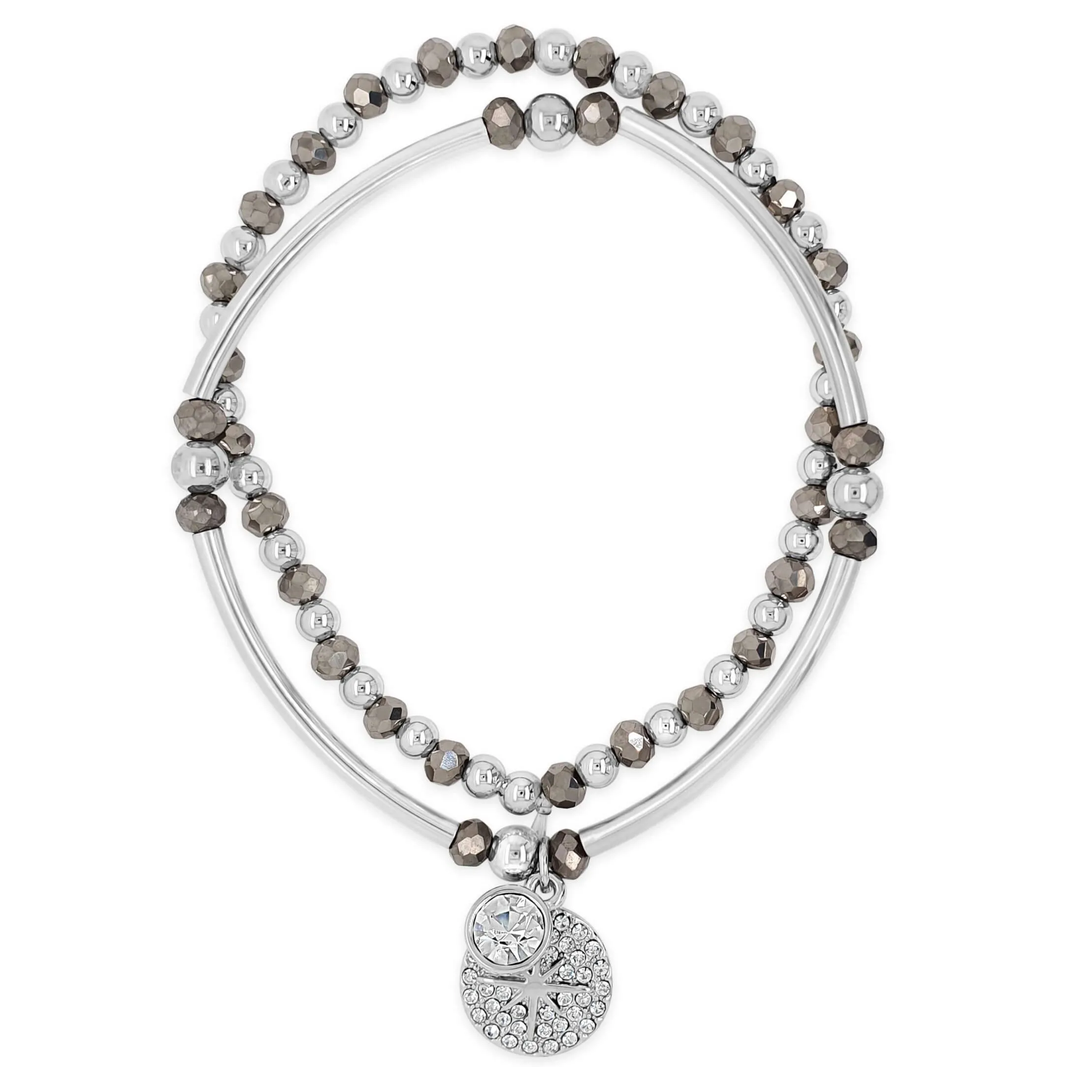Absolute Silver & Hematite Beaded Bracelet
