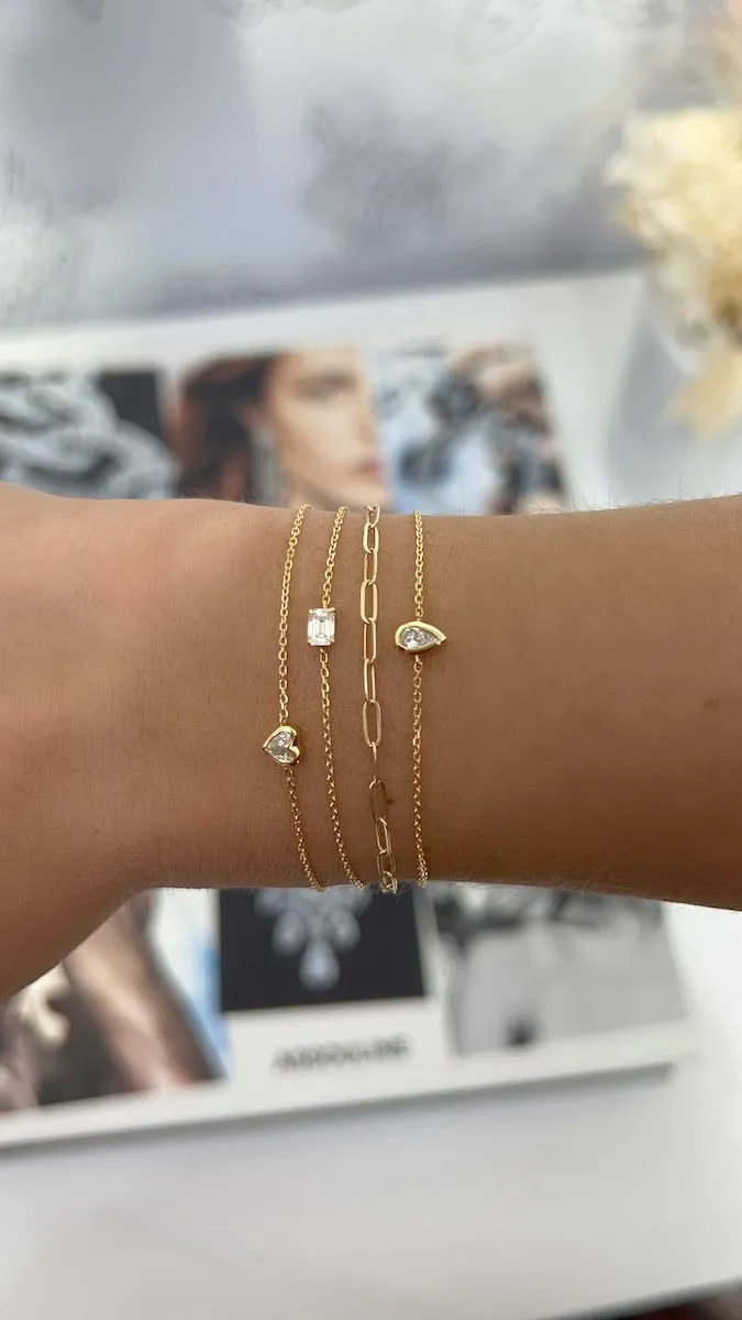 Adjustable Bezel Diamond Marquise Bracelet