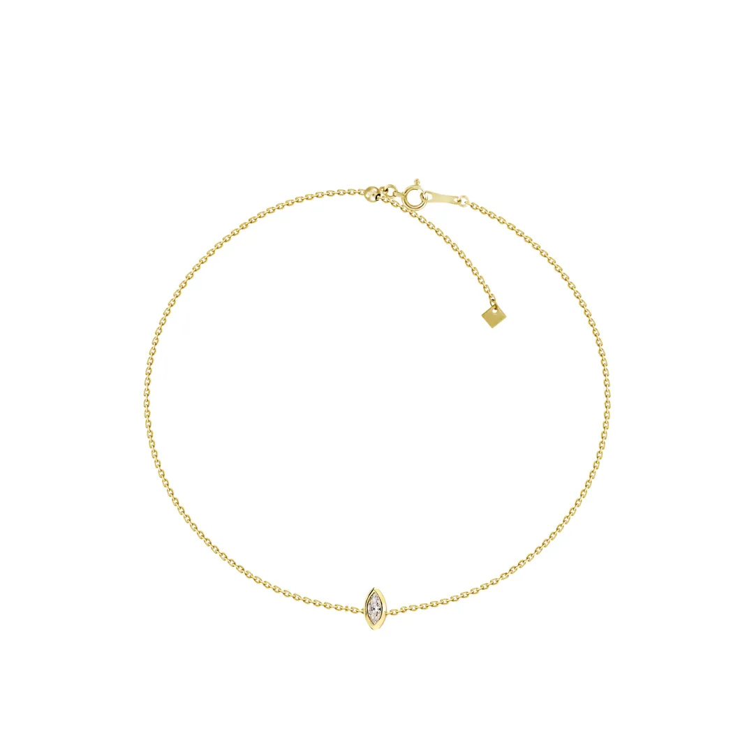 Adjustable Bezel Diamond Marquise Bracelet