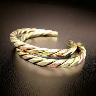 African Copper Unisex Twist Cuff Bracelet