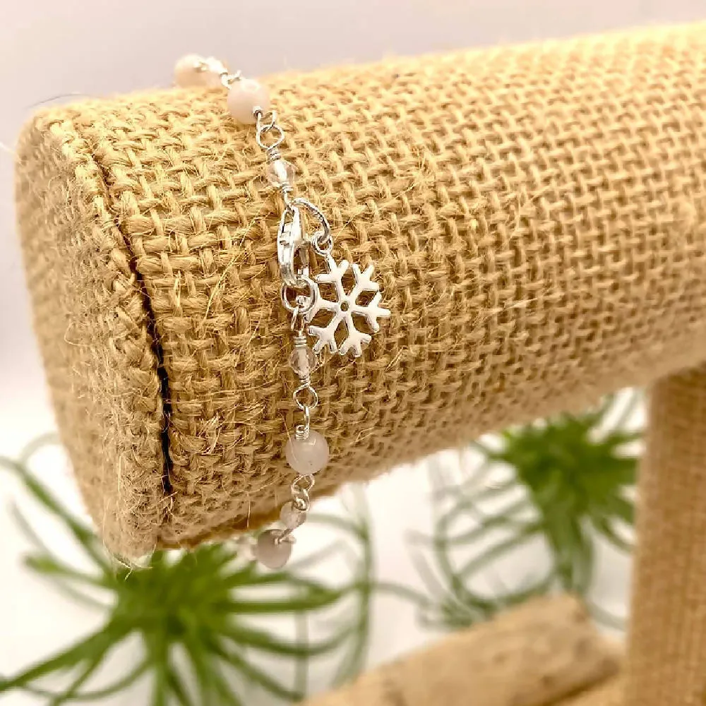 Agate Snowflake Charm Bracelet