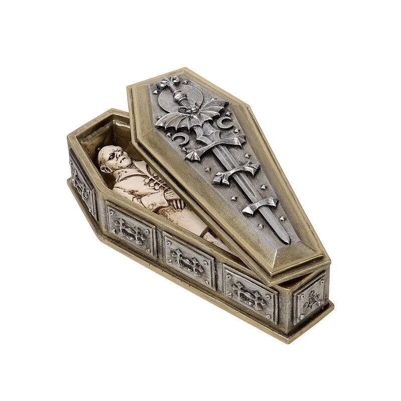Alchemy Gothic V117  Nosferatu's rest casket & figure The Vault Desk Decor