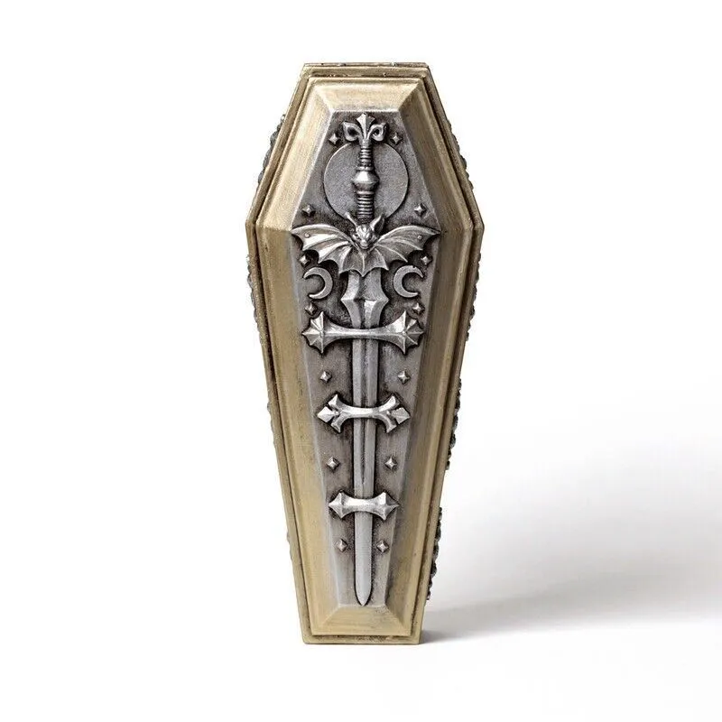 Alchemy Gothic V117  Nosferatu's rest casket & figure The Vault Desk Decor