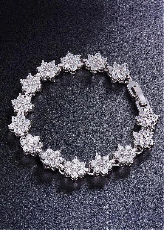 Alloy Bracelet Micro Pave AAA Zirconia Snowflake