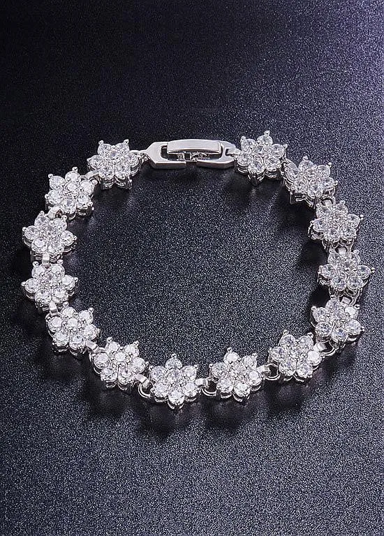 Alloy Bracelet Micro Pave AAA Zirconia Snowflake