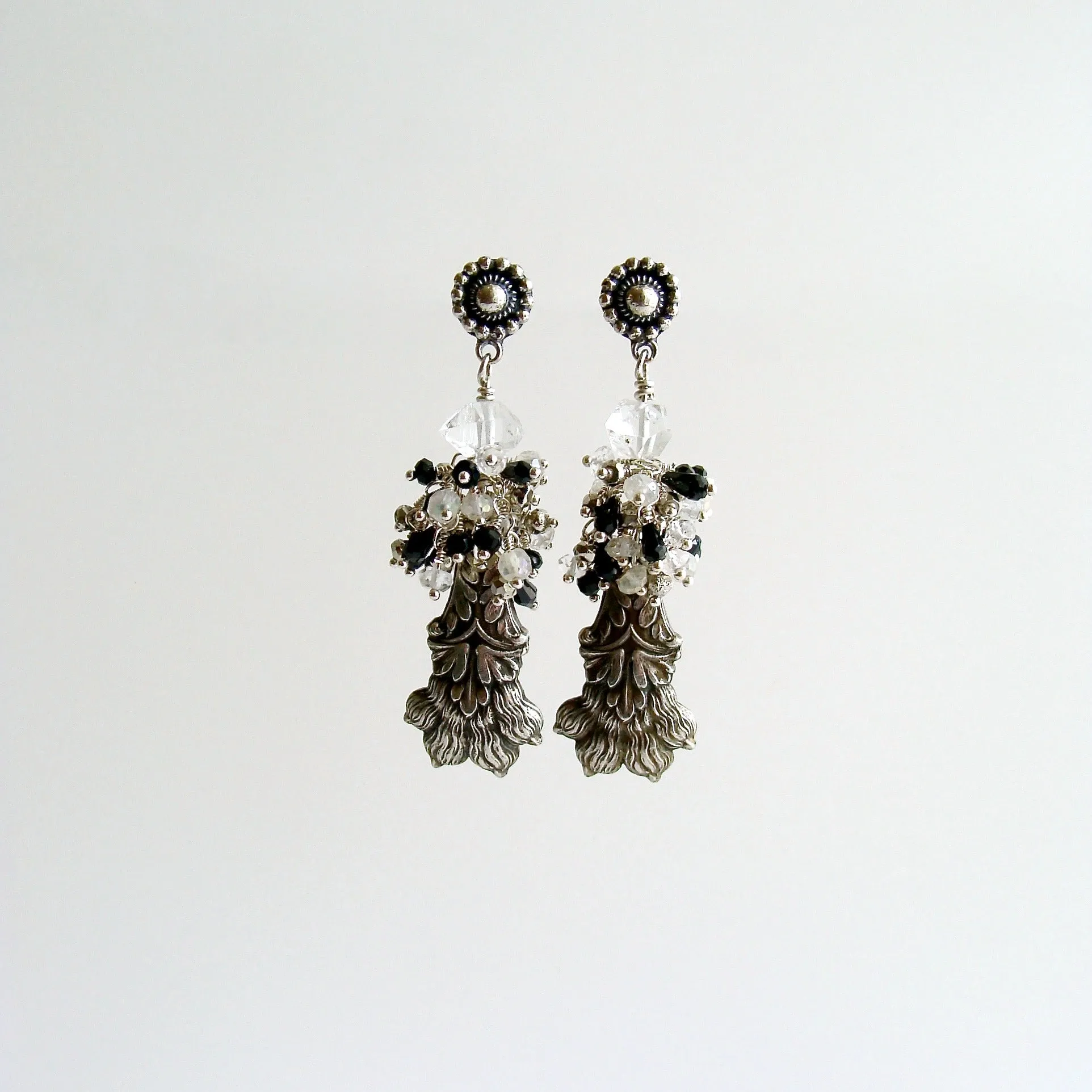 Antique Sterling Lion’s Paw Amulet Cluster Earrings - Airella Earrings