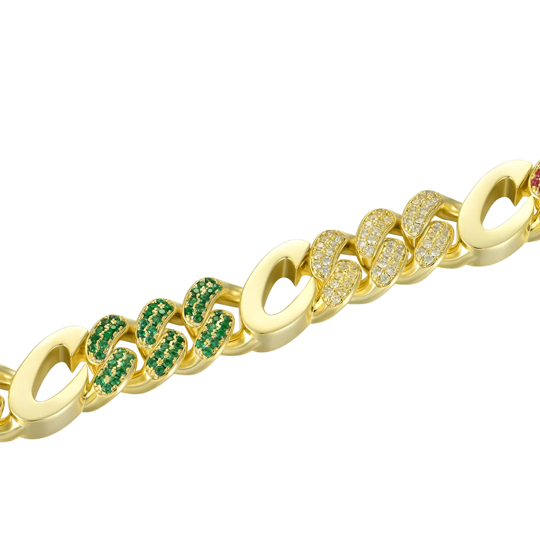 APORRO X COOGI Multicolor Cuban Bracelet - 12mm