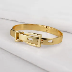 Ashton - English Stirrup Lock 14K Gold and Brass Buckle Bracelet