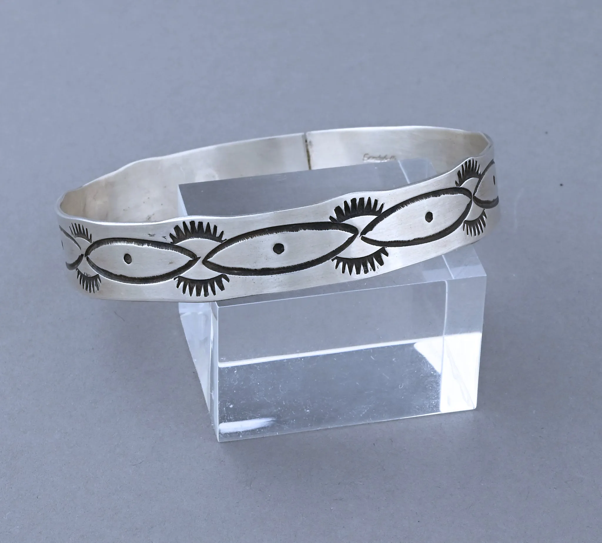 Bangle Bracelet with Brushed top