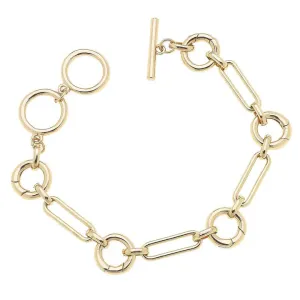 Bella Multi Charm Toggle Bracelet Base in Shiny Gold