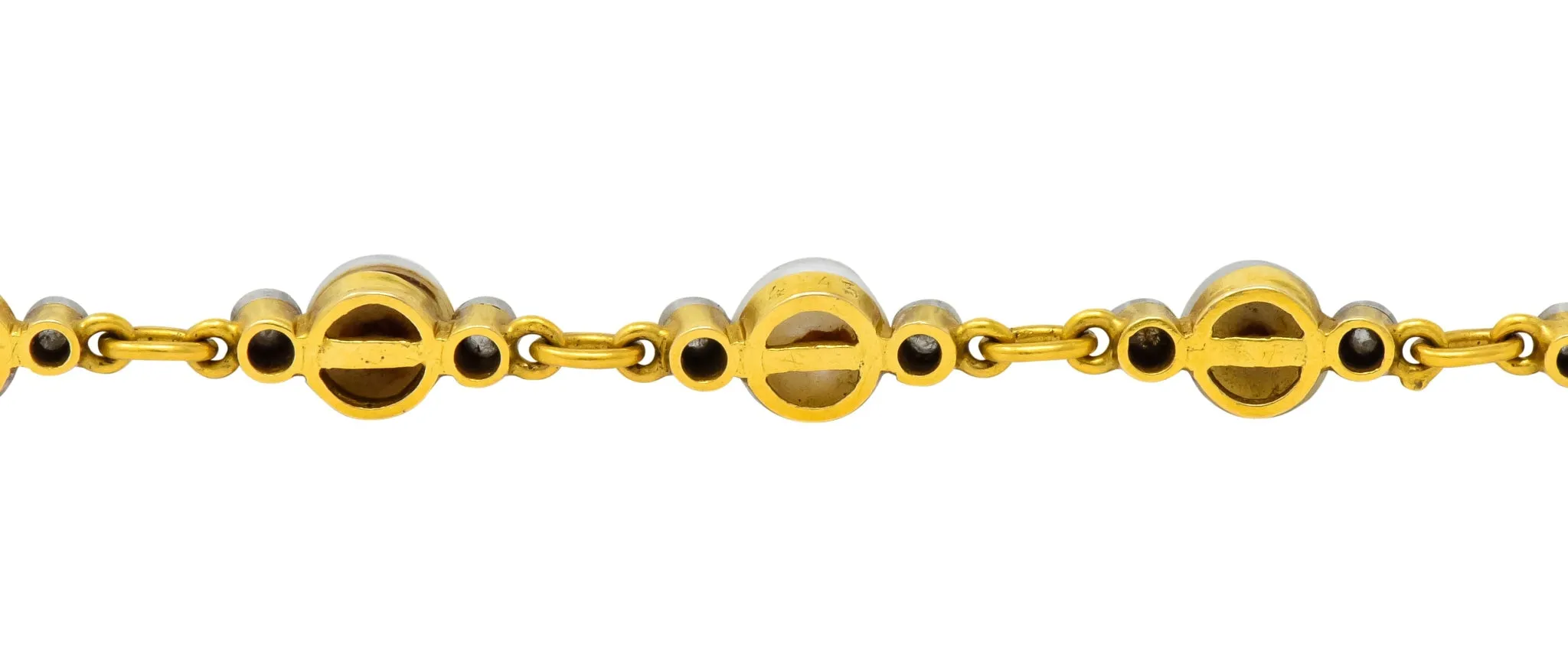 Belle Epoque French Pearl Diamond Platinum 18 Karat Gold Bracelet Circa 1910