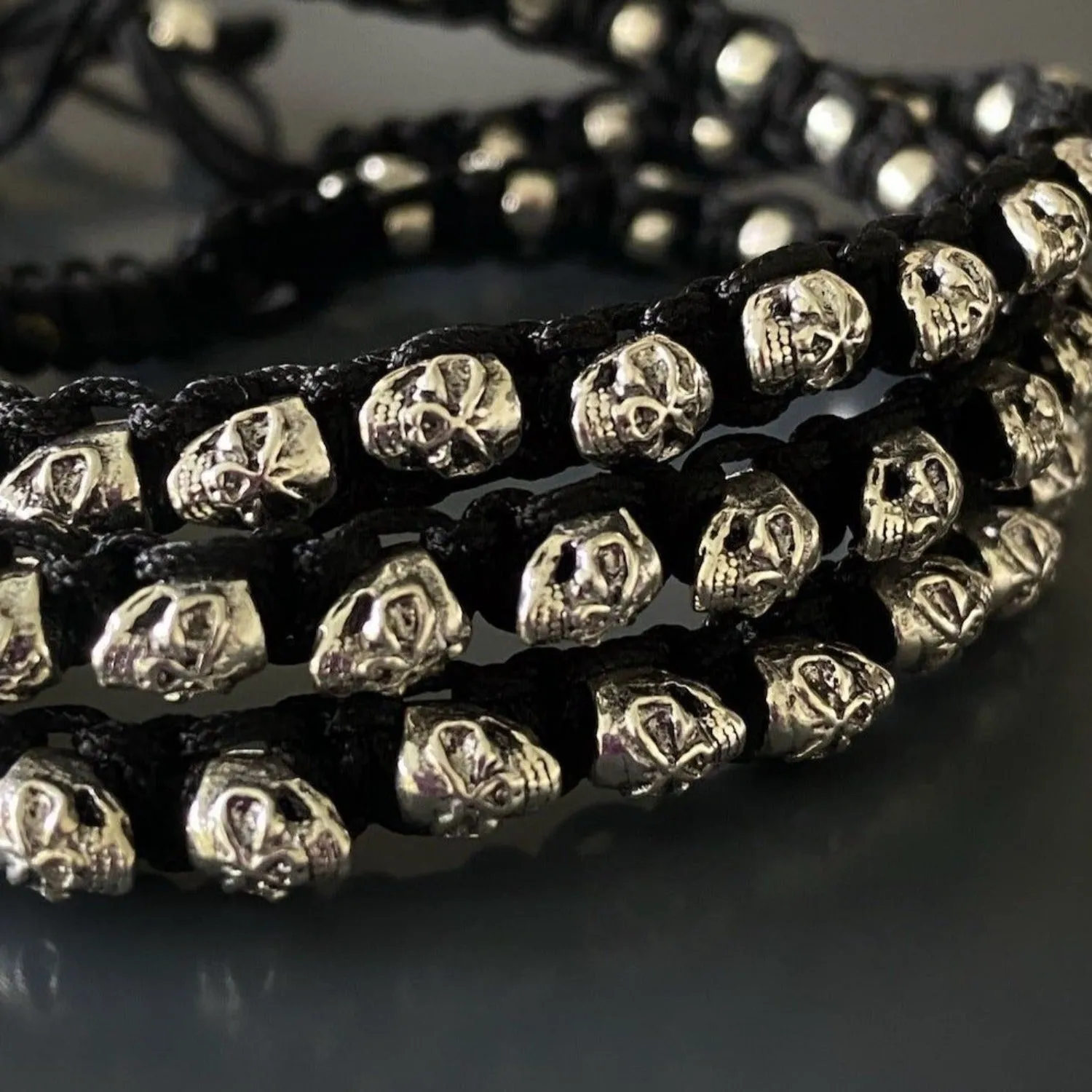 Black and Silver Skull Bracelet