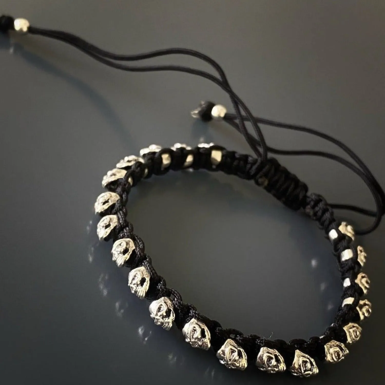 Black and Silver Skull Bracelet