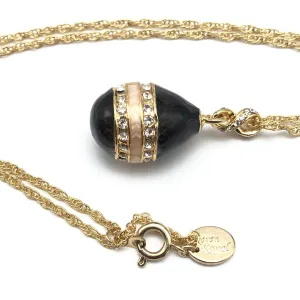 Black Egg Pendant Necklace