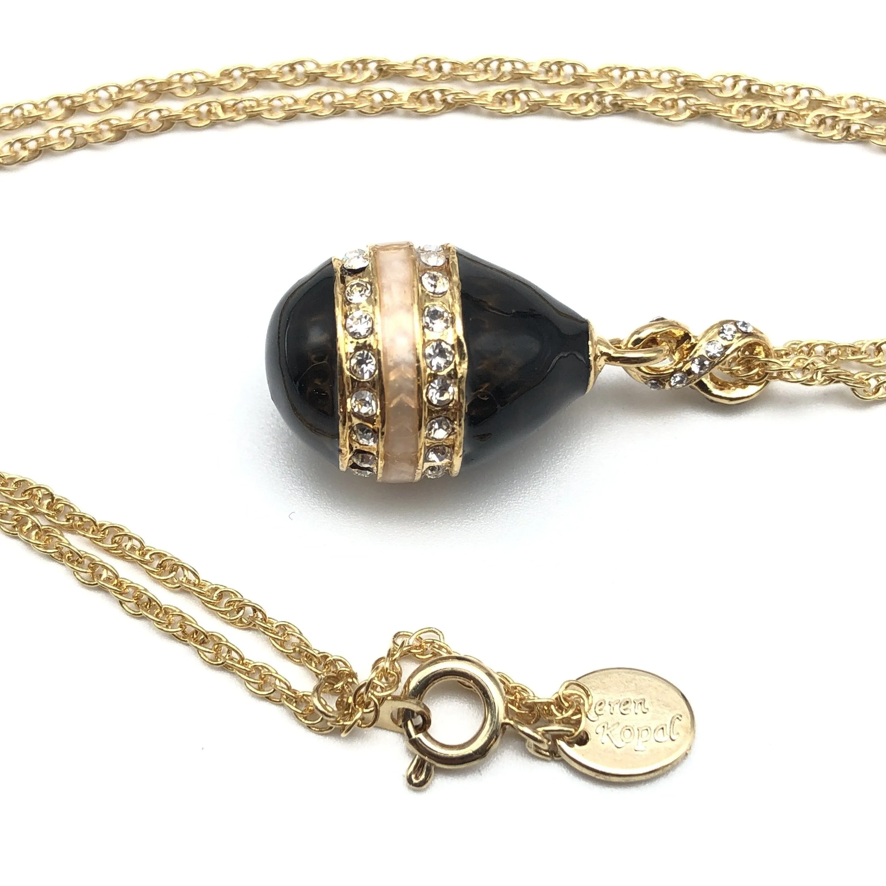 Black Egg Pendant Necklace
