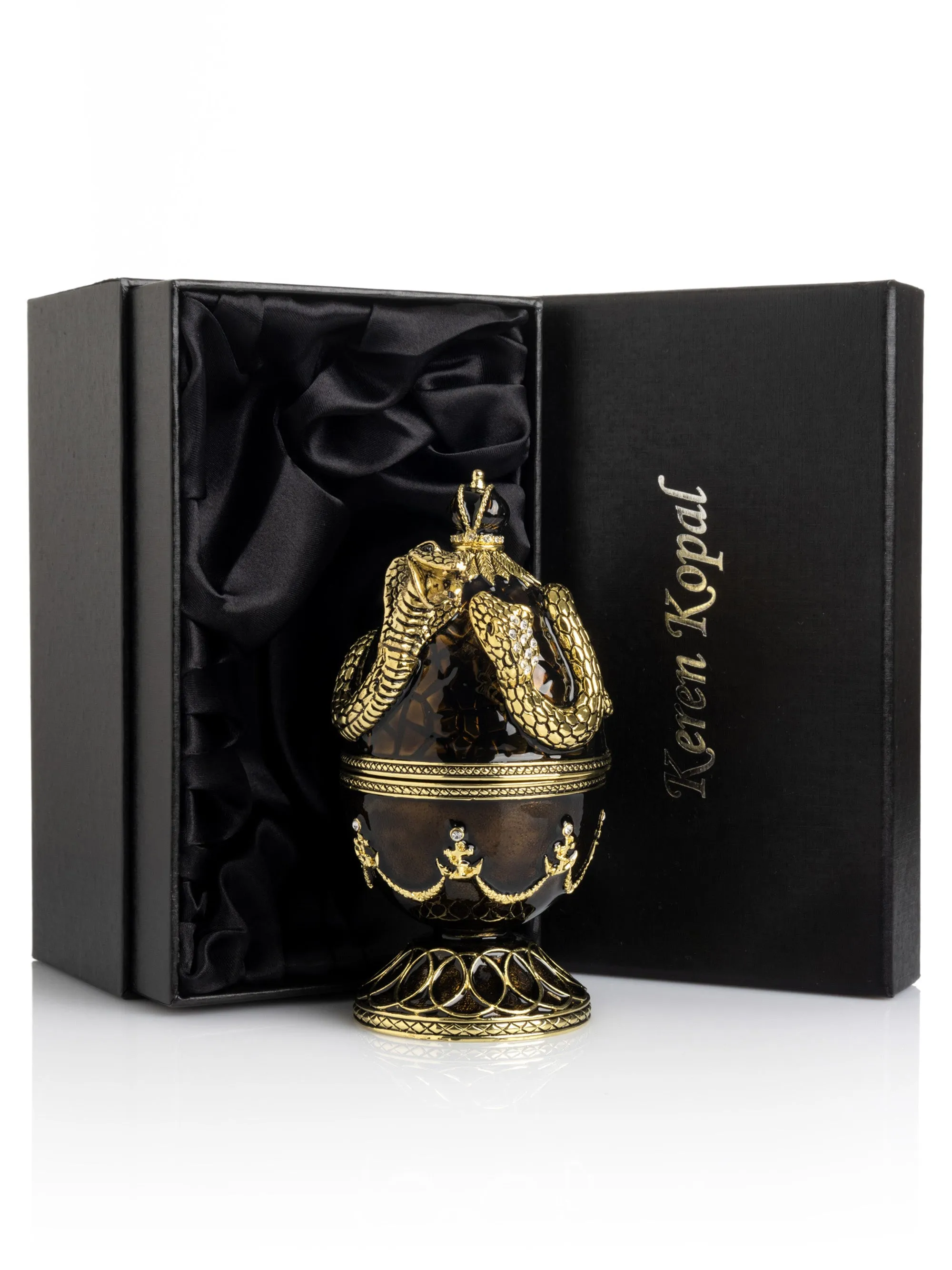 Black Faberge Egg with Snakes