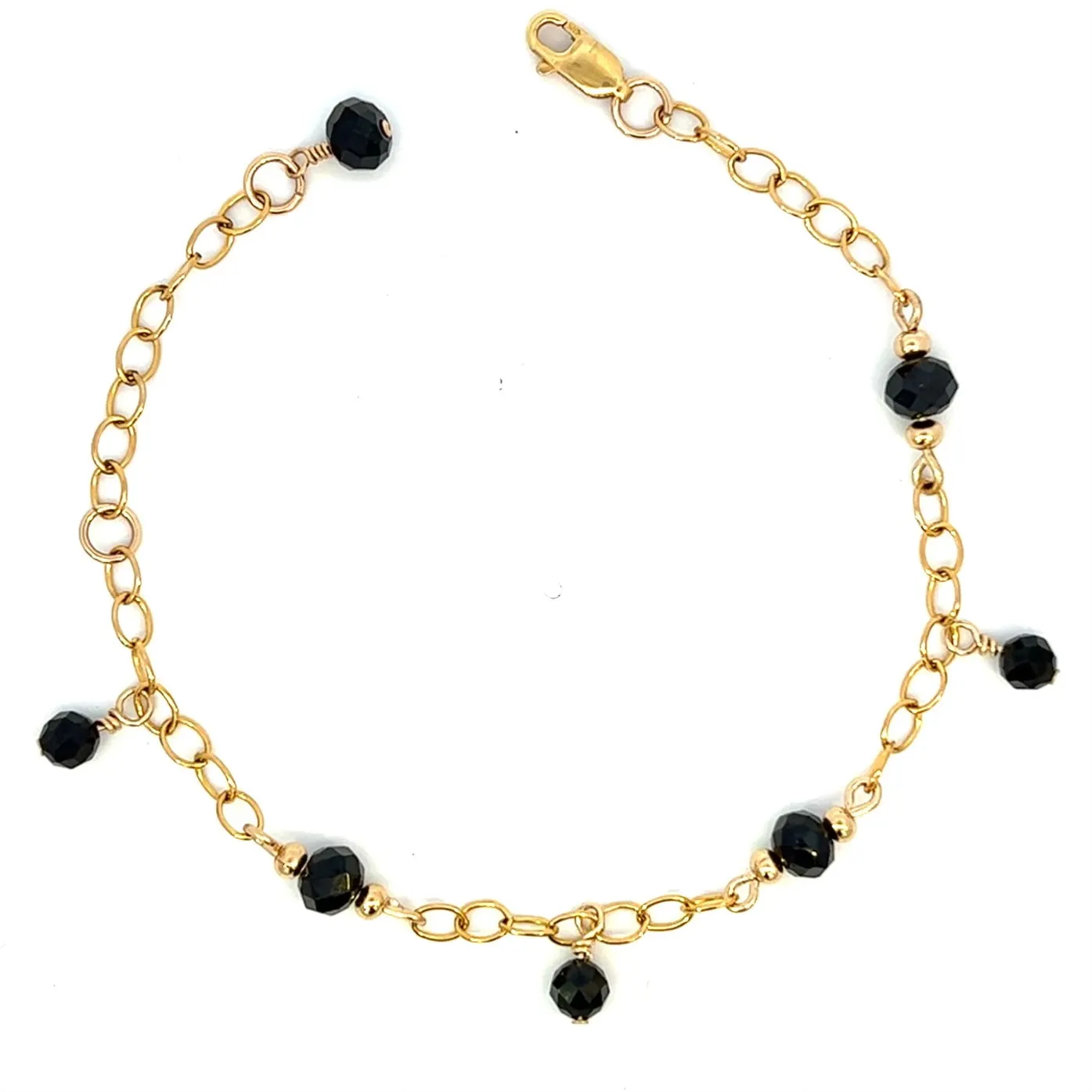 Black Spinel Bracelet 14k GF Gold