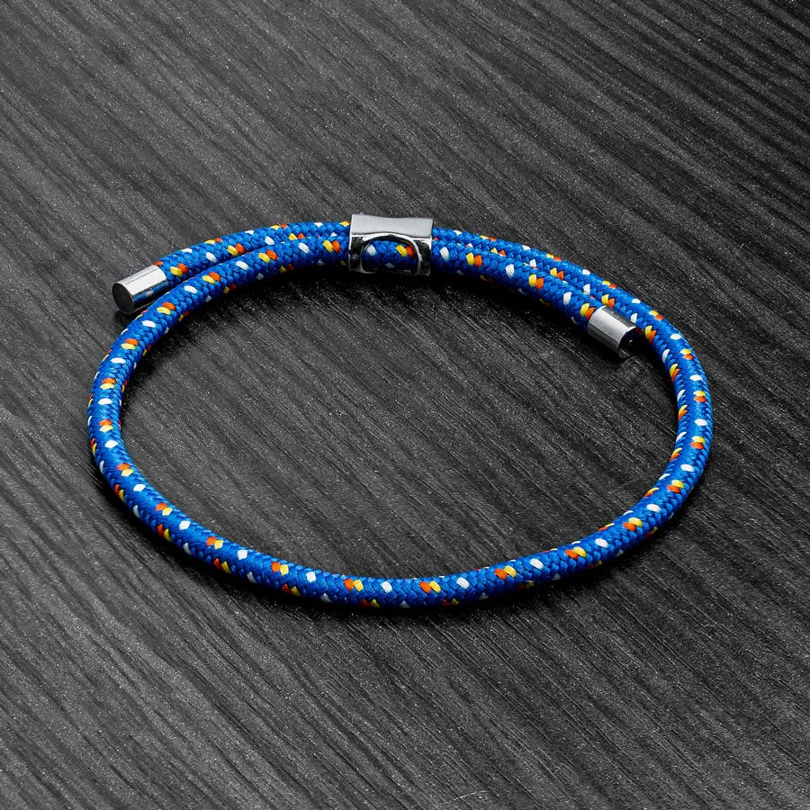 Blue & Silver Nylon Bracelet