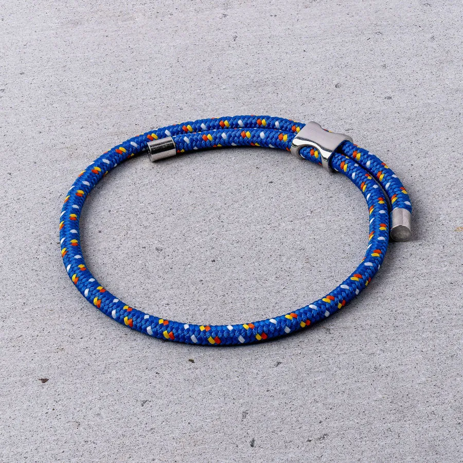 Blue & Silver Nylon Bracelet