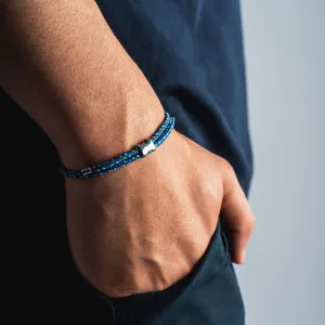 Blue & Silver Nylon Bracelet
