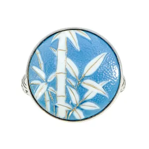 Blue & White Bamboo Satsuma Button Ring