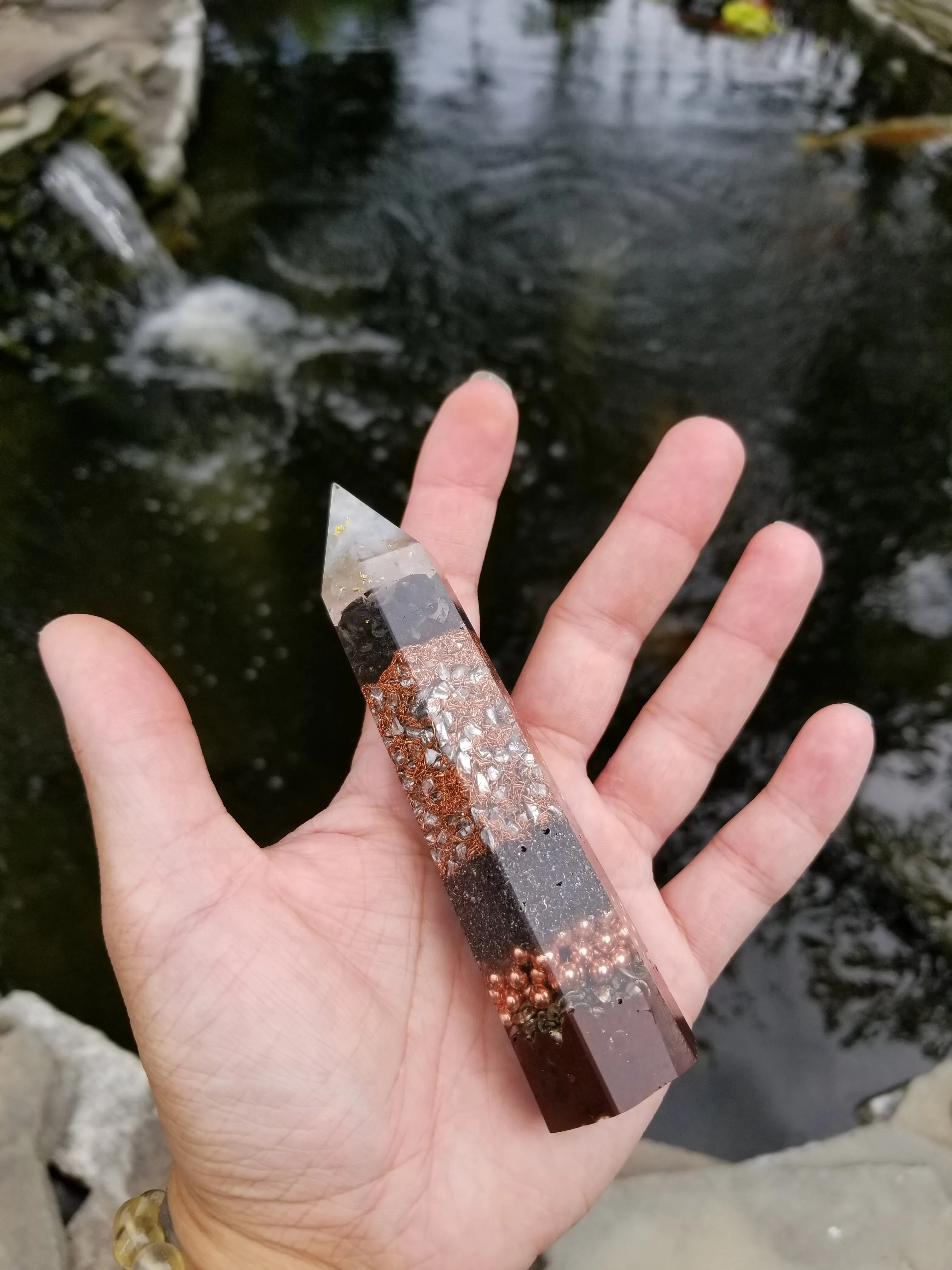 Blue Calcite Orgone Wand Crystal Tower