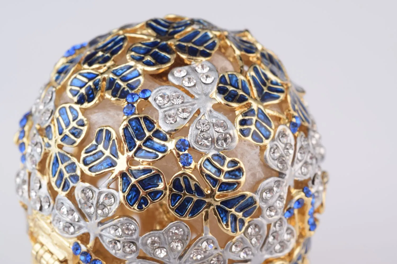 Blue Faberge Egg with Car Inside