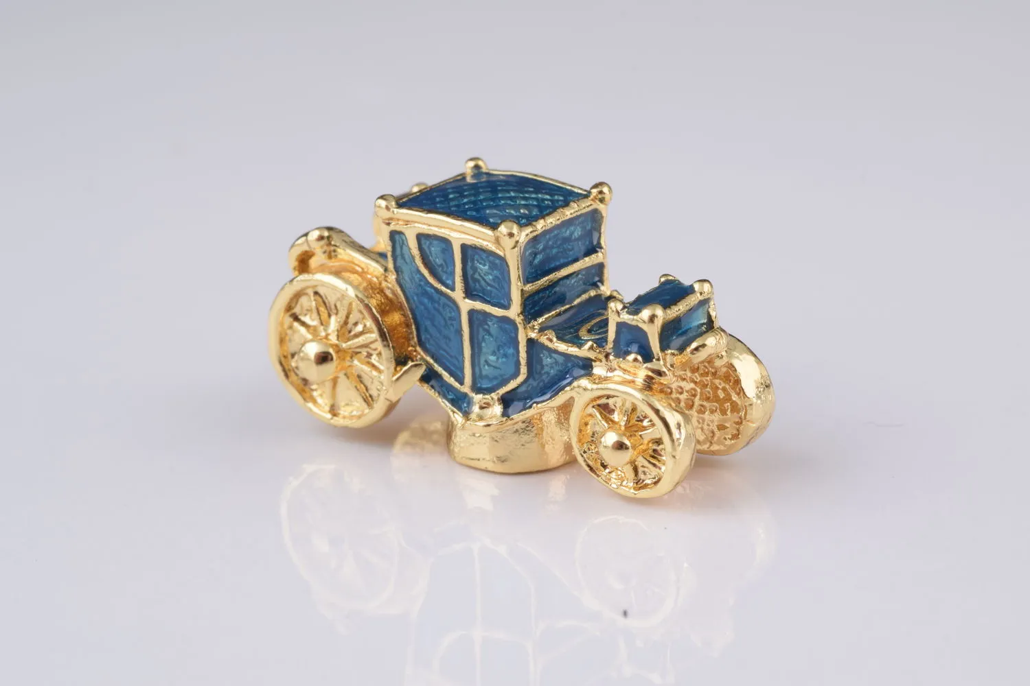 Blue Faberge Egg with Car Inside
