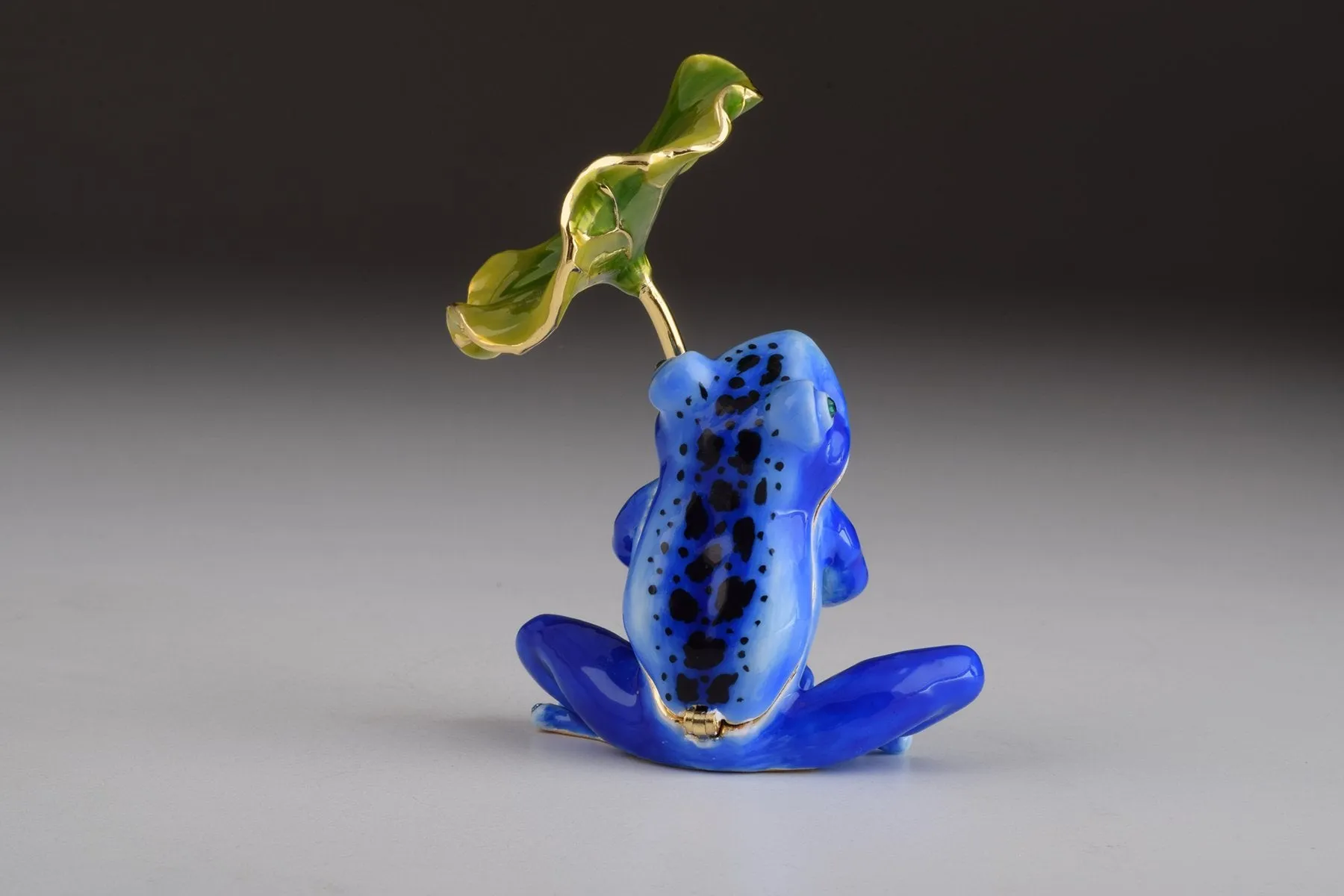 Blue Frog with Umbrella Trinket Box