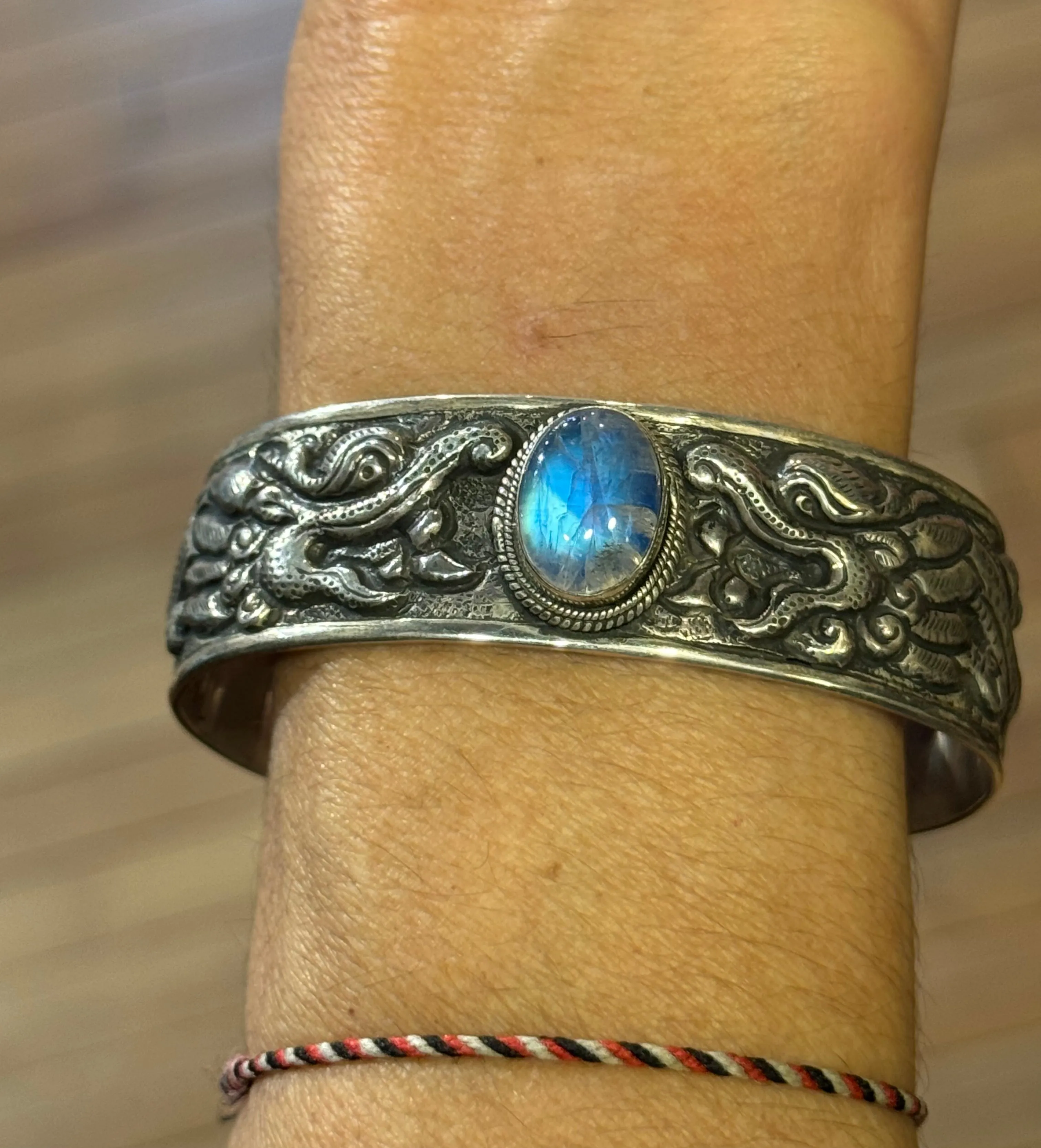 Blue Moonstone Dragon Cuff