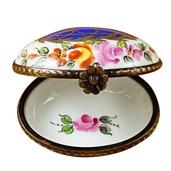 Blue Oval with Gold Circles