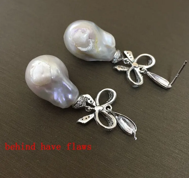 Bowknot Noble Freshwater Pearl Earring