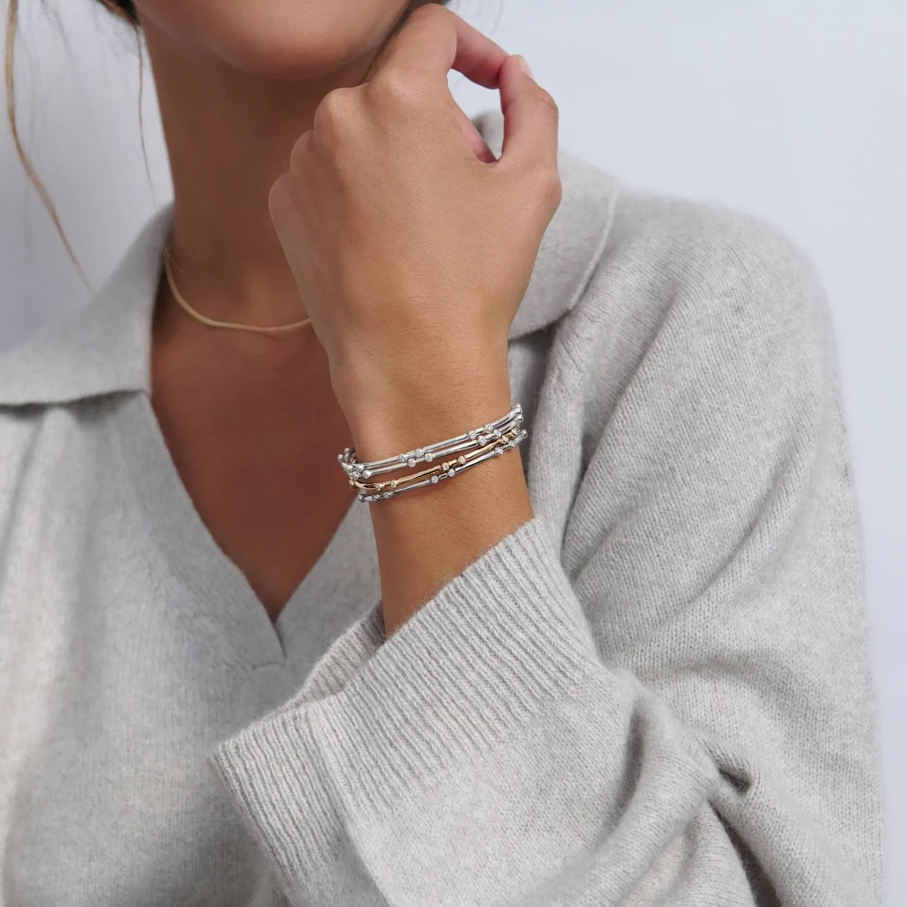 Bright White Orbit Cuff