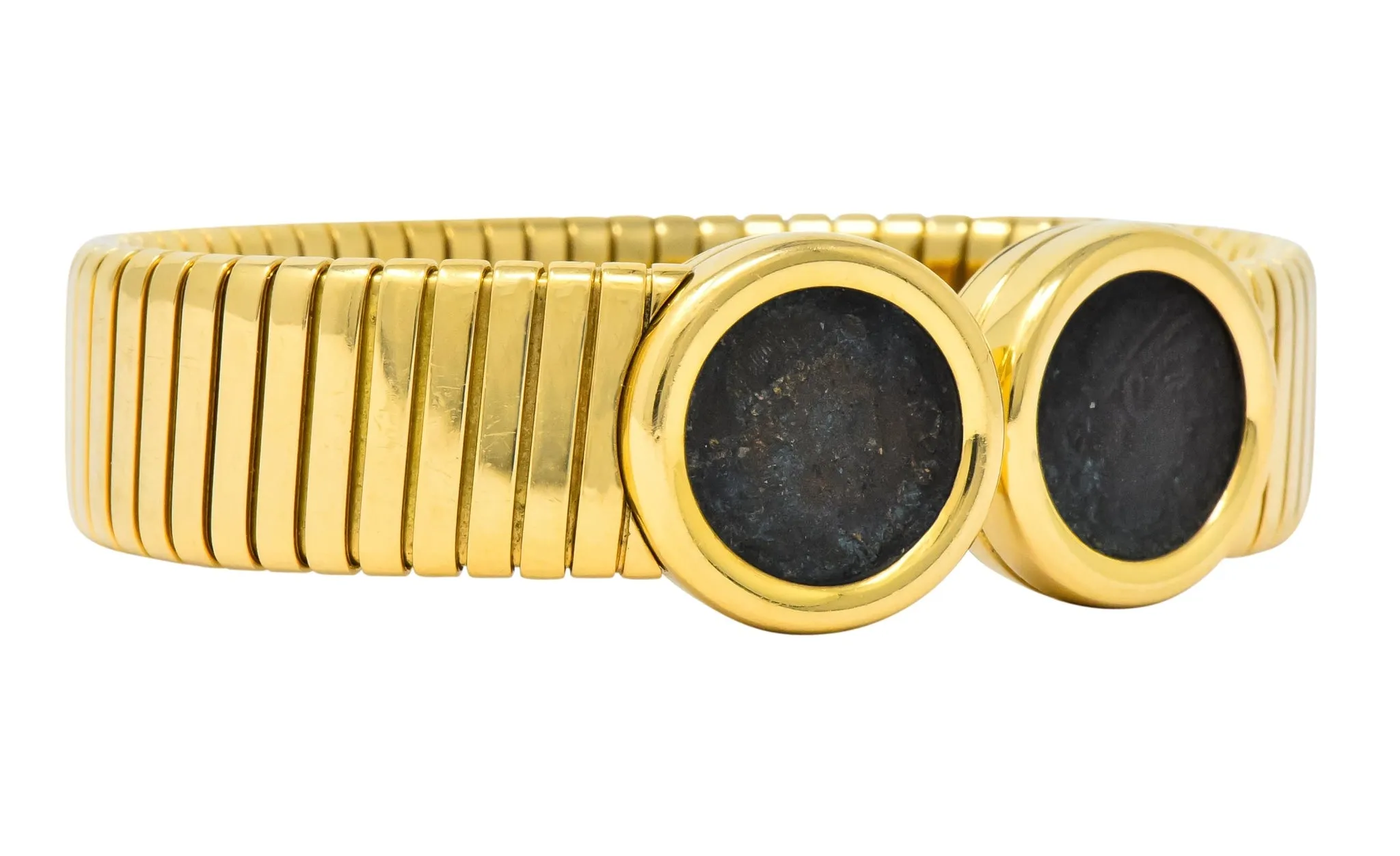 Bulgari Ancient Coin 18 Karat Gold Monete Emperor Constans of Rome Bangle Bracelet