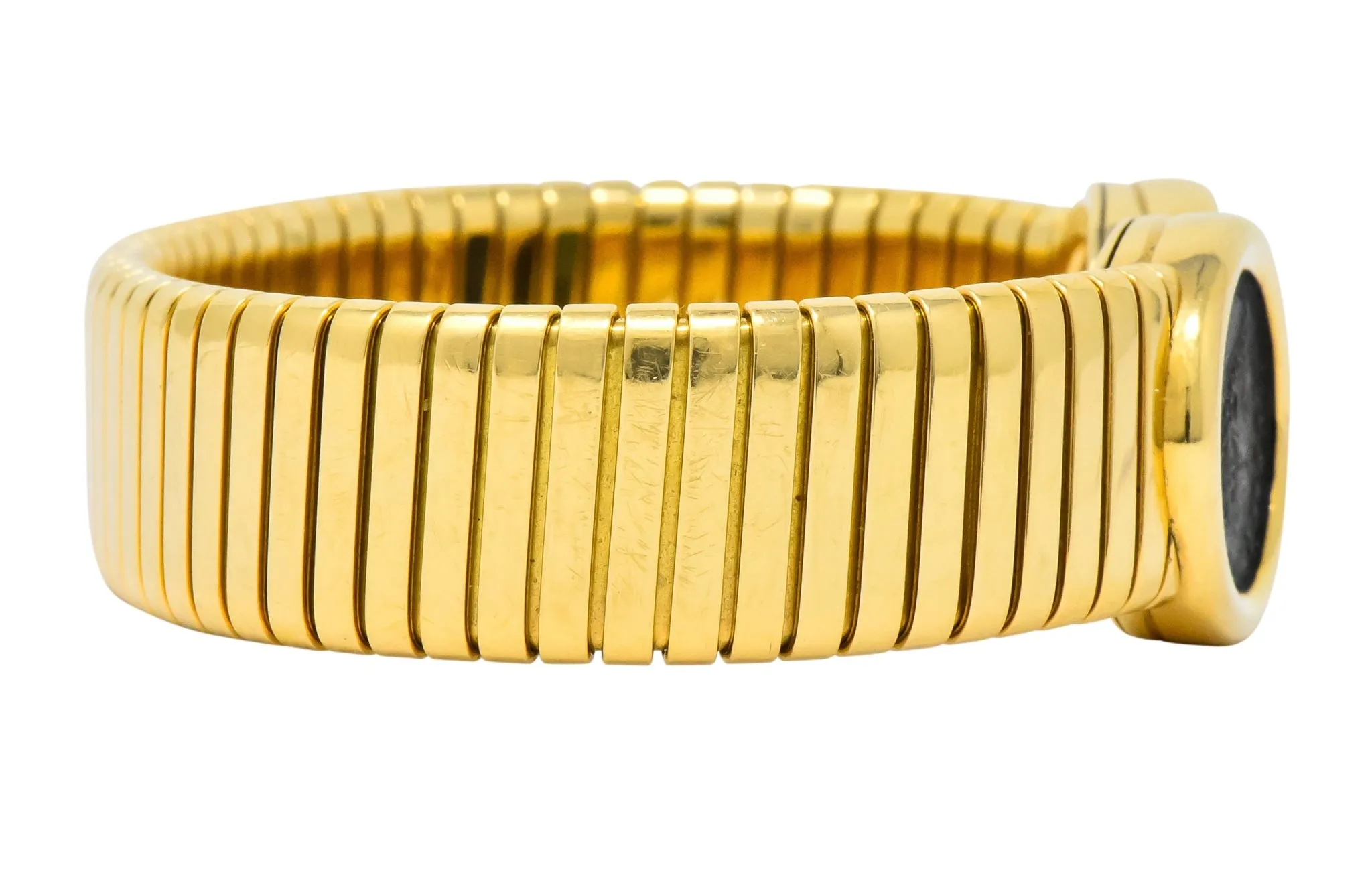 Bulgari Ancient Coin 18 Karat Gold Monete Emperor Constans of Rome Bangle Bracelet